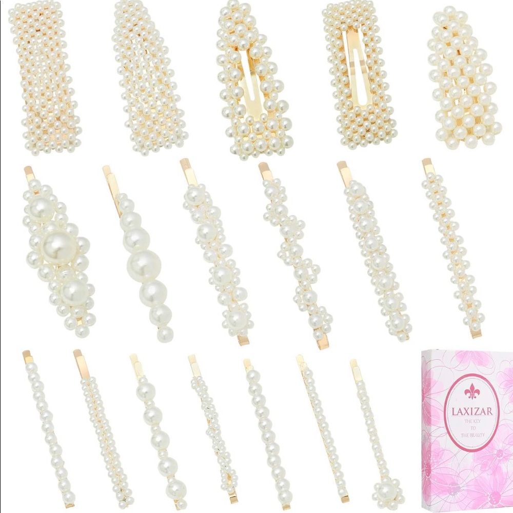 18 Pcs Pearl Hair Clips Large Hair Clips Pins - Picture 4 of 9